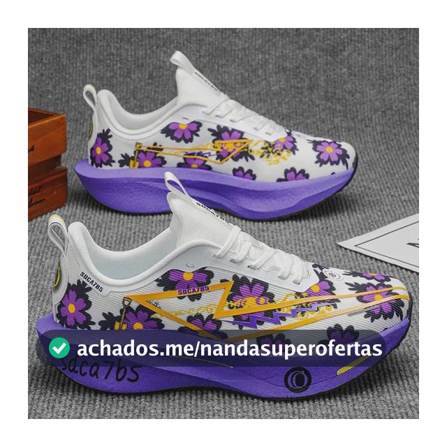 Tênis De Corrida Com Solado Alto Macio Masculino Lavanda Geométrico 37