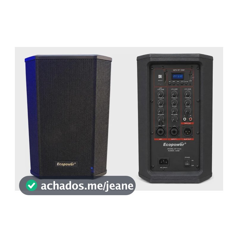 Alto-falante Portátil Ecopower EP-s323 Bluetooth Preto 150W RMS