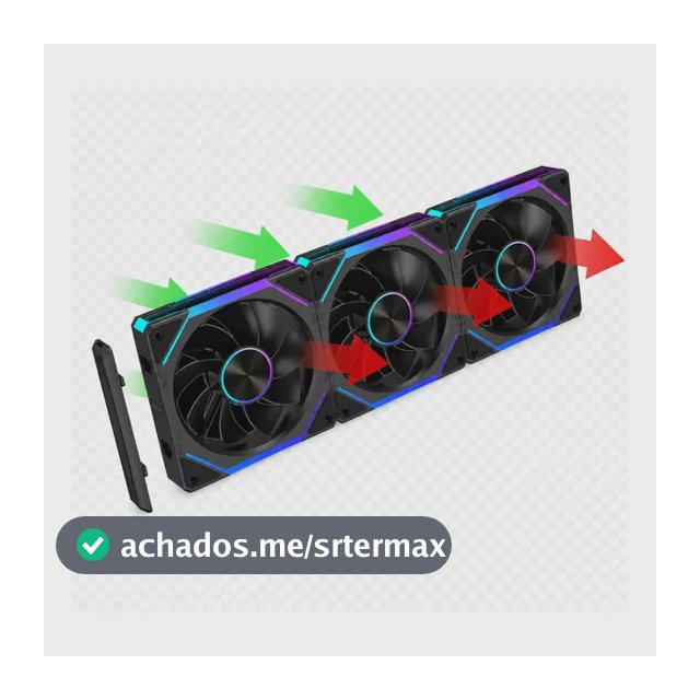 Kit Fan Magnético Reverse 3 Em 1 Obsid Unifan Argb 120mm Pt Preto