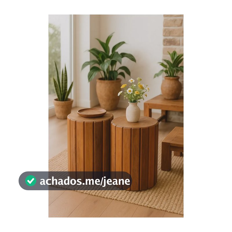 Kit 2 Banco De Madeira Demolição Banqueta Jardim Decorativo Natural