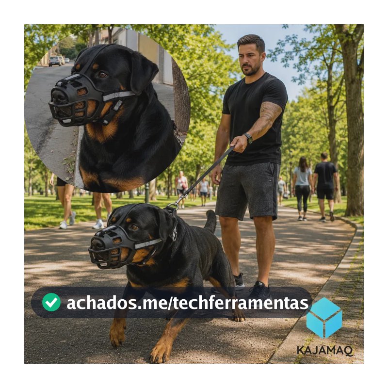 Focinheira Cães Cachorro Ajustável Coleira Pet Silicone Cão Preto M