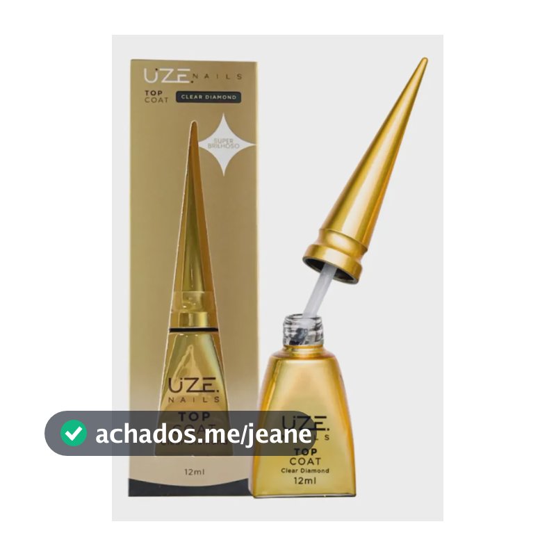 Top Coat Clear Diamond 12ml - Uze Nails Transparente