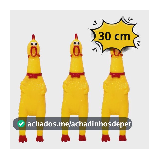 3 Brinquedos Pet Mordedor Frango Galinha De Borracha - 30 Cm