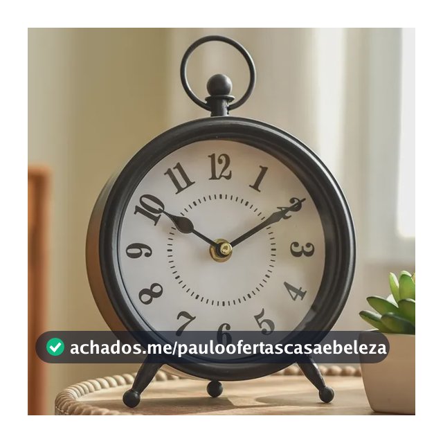 Relógio De Mesa Vintage Preto Sem Tique-taque