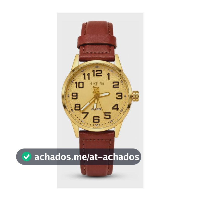 Relógio De Pulso Masculino Fortuna Old Money Minimalista Marrom Cx Dourada