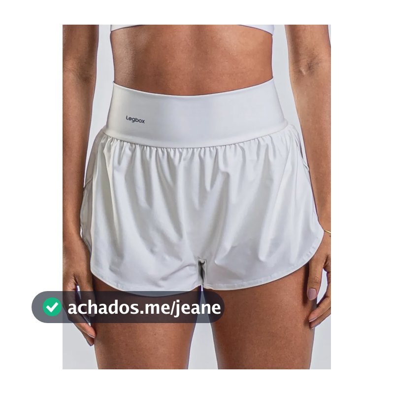 Short Corrida Duplo Feminino Legbox Academia Treino Fitness Branco Liso M