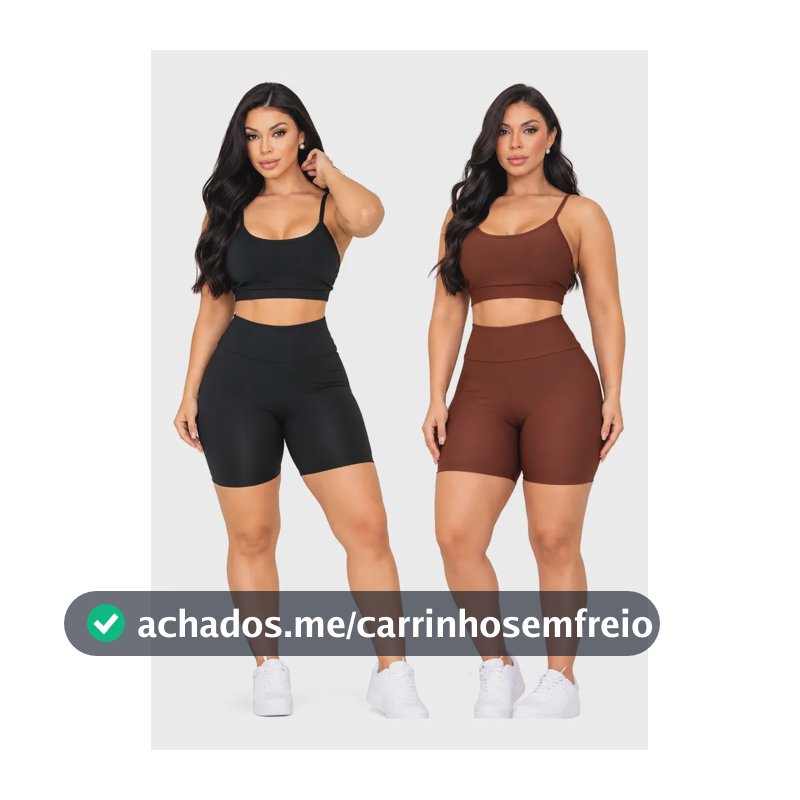 Kit 2 Conjunto Top E Short Feminino Academia  Fitness Preto-marrom G