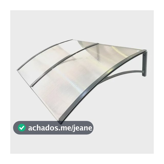 Toldo Policarbonato Modular 150x70 Cm Portas Janelas Cor Toldo Cinza c/ translucido