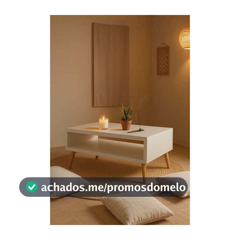 Mesa De Centro Moderna Madeira Design Decorativo Pé Palito Branco