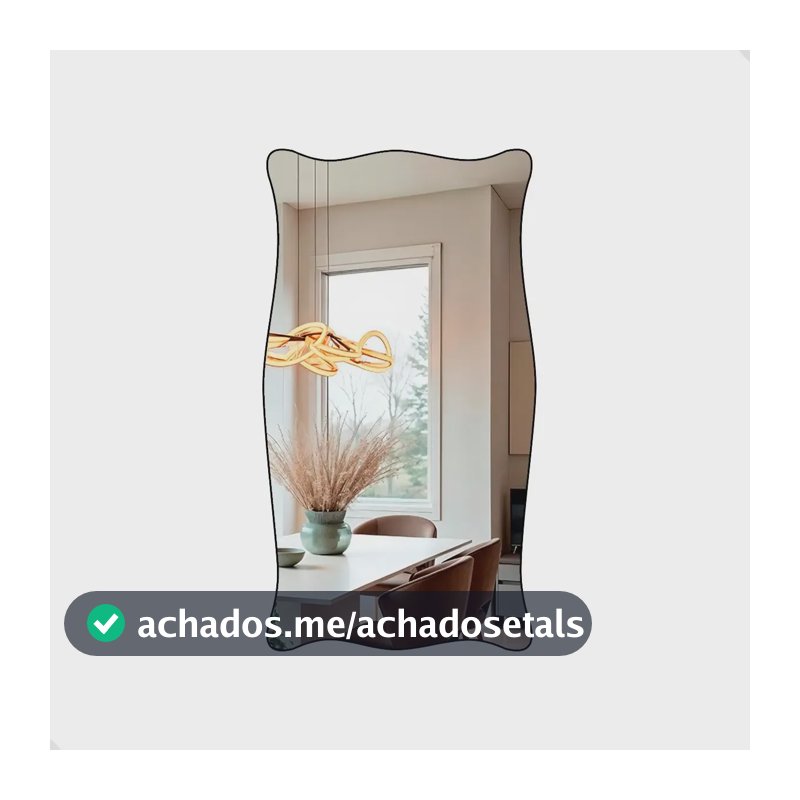 Espelho Decorativo Grande Pinterest 60x110cm - Mod. Paris Moldura Gelo