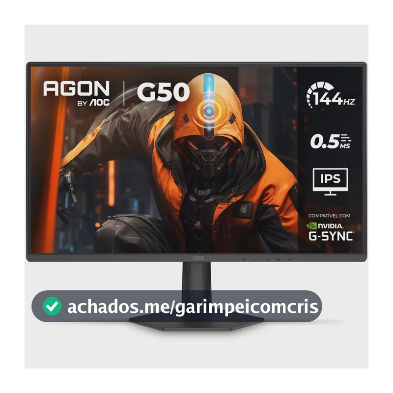Monitor Gamer AOC AGON G50 24" 144Hz 0,5ms IPS HDR10 G-SYNC 24G50F Preto