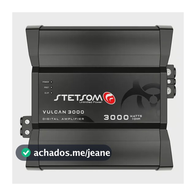 Módulo Amplificador Stetsom Vulcan 3000 Wrms 1 Ohm 1 Canal Full Range Preto