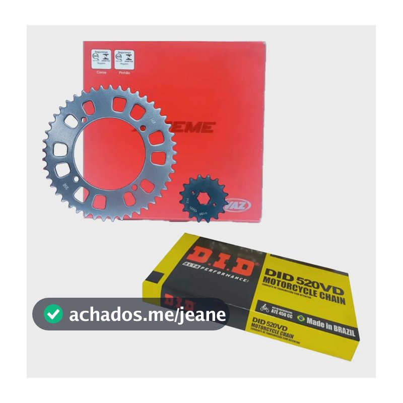 Kit Relação C/ Retentor Yamaha Virago 250 Vaz/ Did