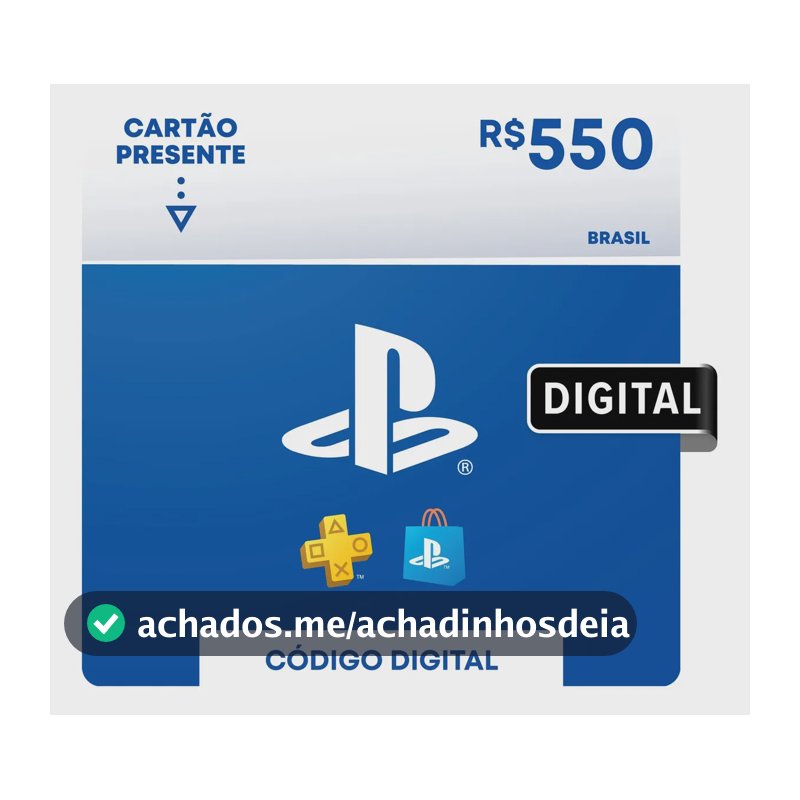 Sony PlayStation Store Gift Card R$ 550 (Digital)