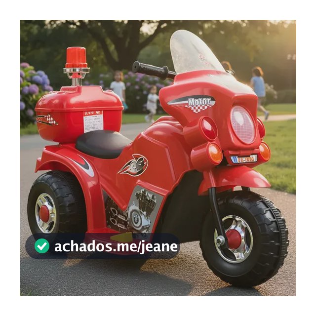 Moto Elétrica Brinq Kids Giroflex Infantil 6V Vermelha Com Baú e Pedal