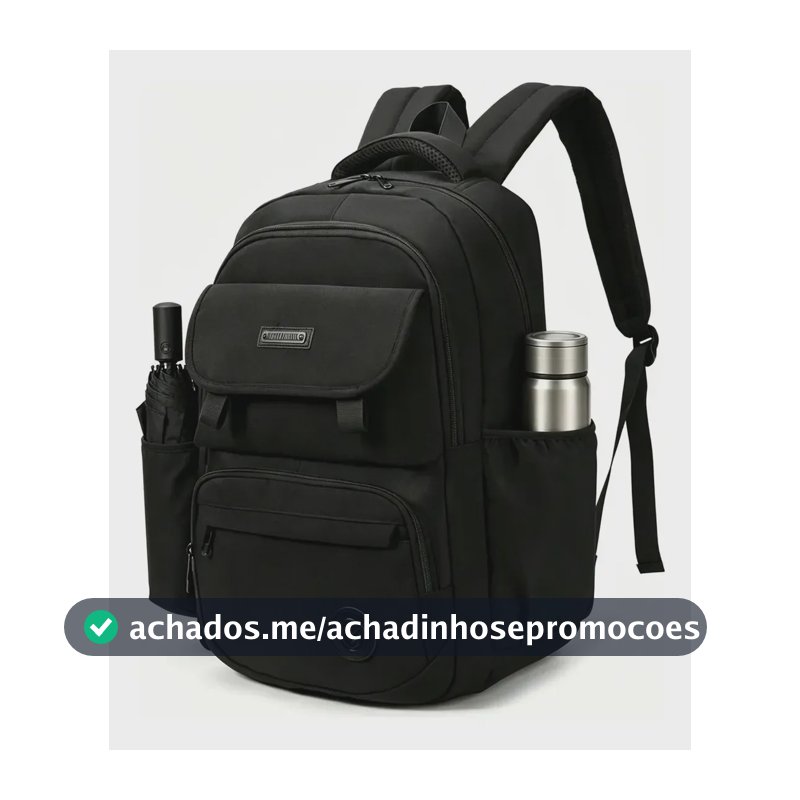 Mochila Reforçada E Impermeável Para Viagem Mochila Preto Liso