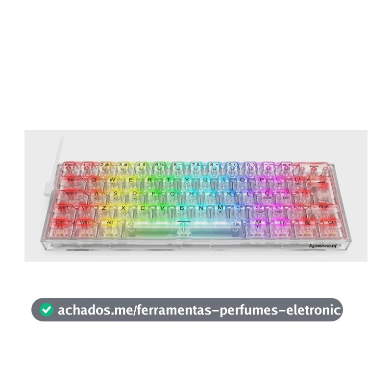 Teclado Gamer Redragon Fizz Rgb Crystal Switch Crystal Branco Português Brasil