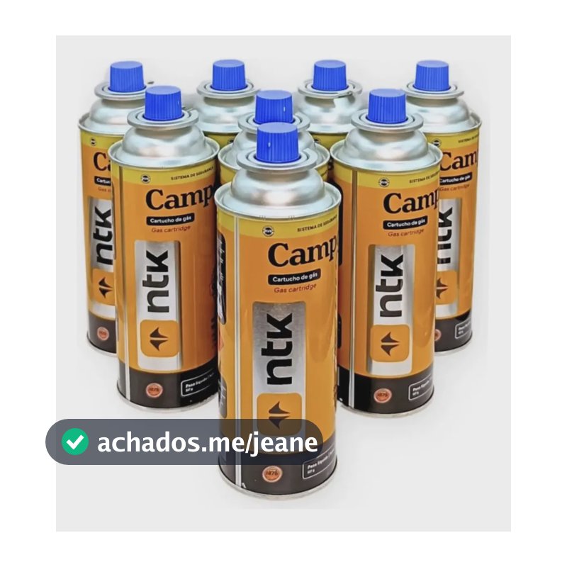 Kit 8 Latas Refil Carga Para Maçarico Portátil Culinário E Para Fogareiro Fogão De Camping 227g Marca - Liderança Ferro E Aço