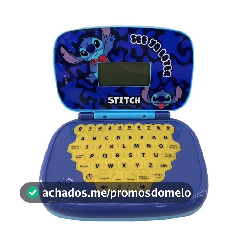 Laptop Infantil Educativo Candide Disney Stitch Bilíngue