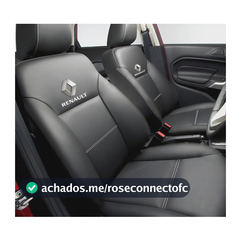 Capa Bancos Automotivos Couro Renault Logan Sandero Clio Preto