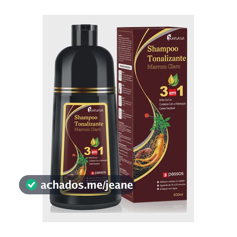 Shampoo Cobre Cabelos Grisalhos Corantes Marrom Claro