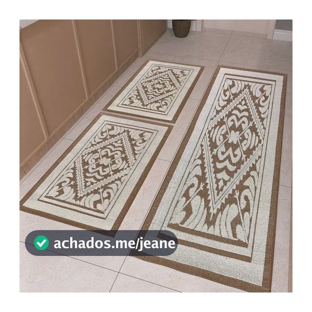 Kit 3 Peças Tapetes E Passadeira Tear Para Cozinha Luxo Cosy