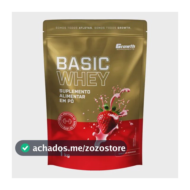 Basic Whey 1kg Growth Supplements Morango