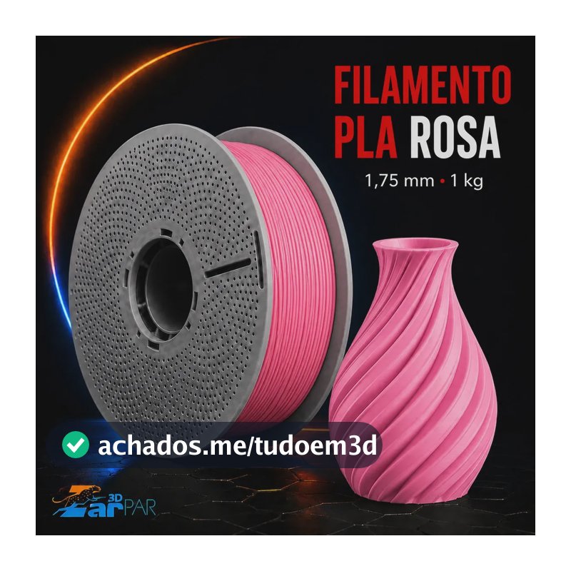 Filamento Pla Impressora 3d Com 1.75mm Sem Entupimento Flexivel 1kg Impressão Premium Rosa