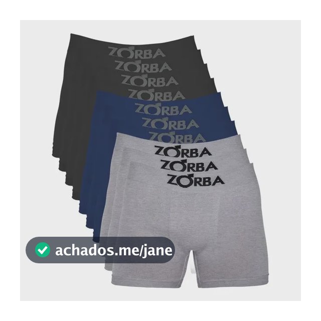 Kit 10 Cuecas Zorba Boxer Sem Costura Algodão 781