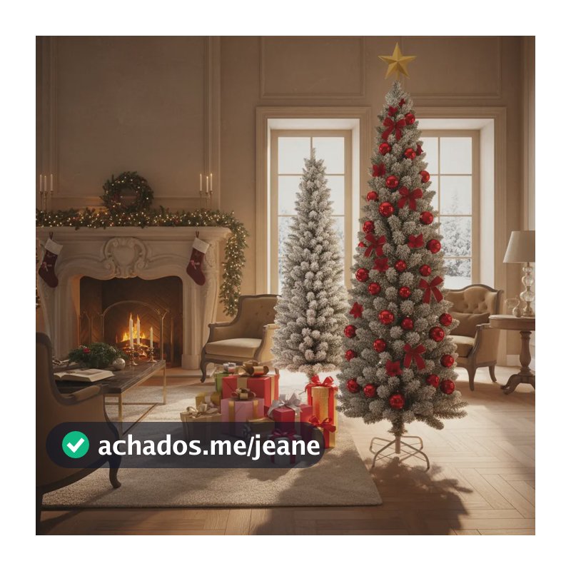 Árvore De Natal Slim Nevada 1,50m 300 Galhos Pinheiro Branca Neve Cheia Luxo LuvinCo