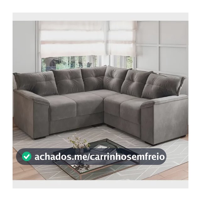 Sofá De Canto 5 Lugares Lisboa Flash Estofados Cor Cinza