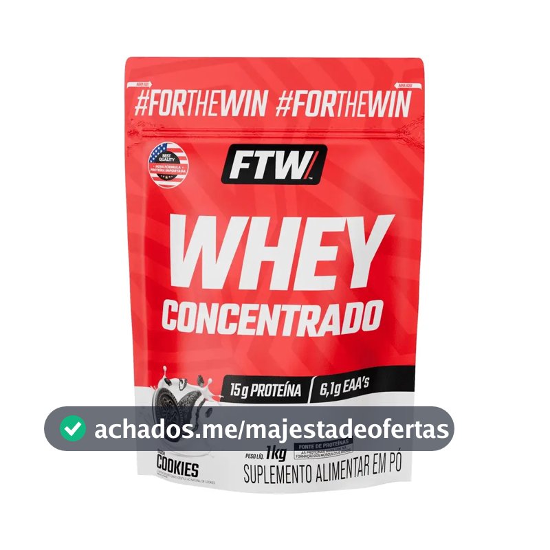 Whey Protein Concentrado 1kg Sabor Cookies - Ftw