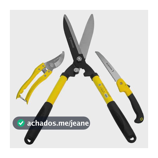 Kit Jardinagem Tesoura De Poda Tesourao Para Poda Cerca Viva Jardim Serra Dobravel Corta Galhos