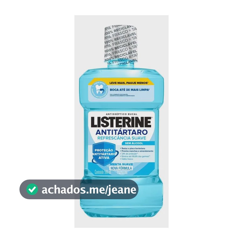 Listerine Antitártaro Enxaguante Bucal Sem Álcool, 500mL