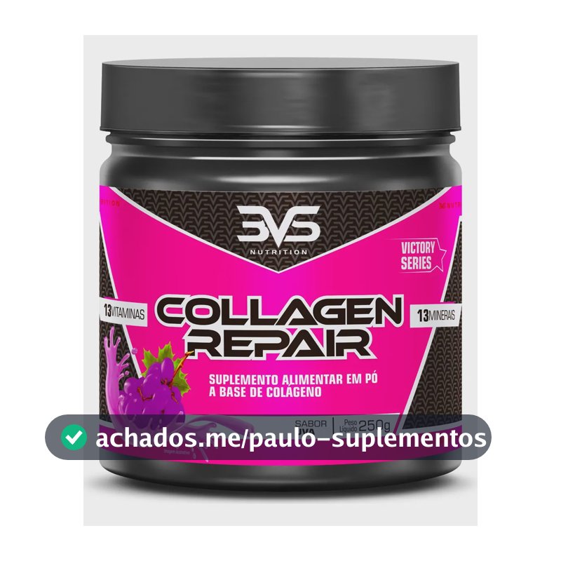 Colágeno Hidrolisado Em Pó 100% Puro - Fórmula Avançada Para Os Cabelos, Pele E Unha 250g - Sabor: Uva