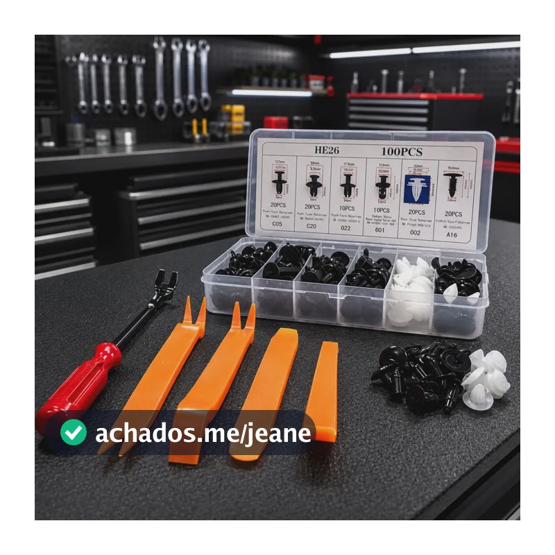 Kit 100 Presilhas Grampo Automotivos Para-choque Universal