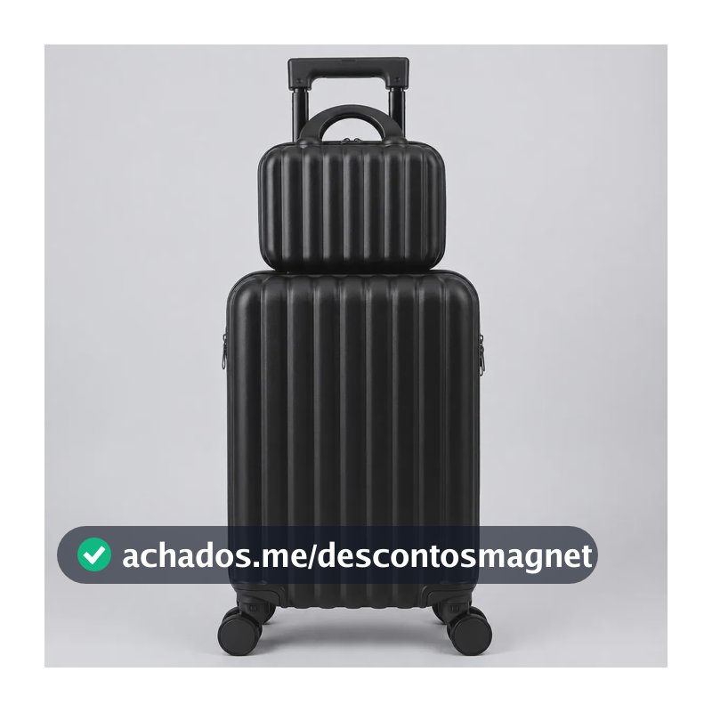 Mala De 10kg Bordo De Mão Bloguerinha Com Frasqueira Preto Liso