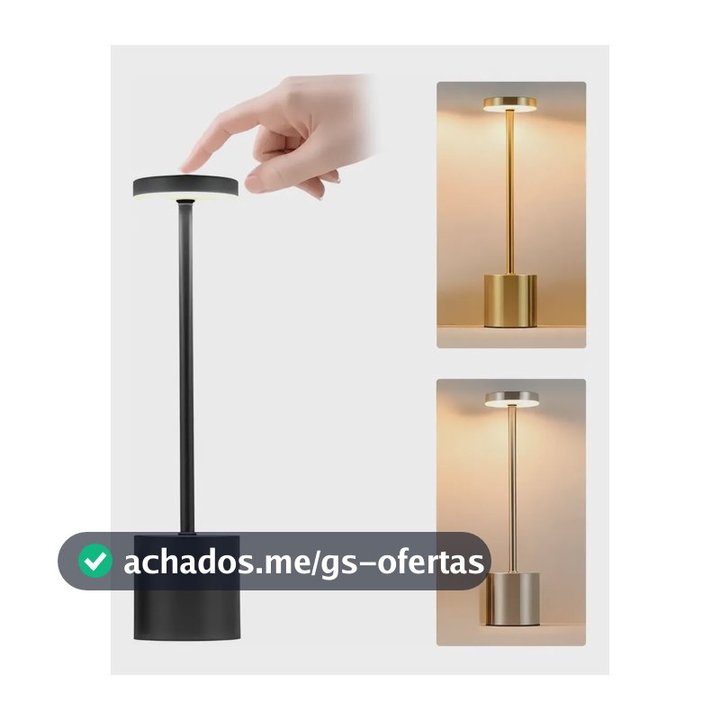 Luminaria Led 3 Cores Sem Fio | Abajur De Mesa Recarregável