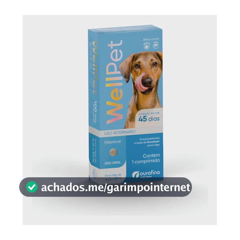 Ourofino Wellpet Pulgas/Carrapatos Cães de 4,6 A 10 Kg