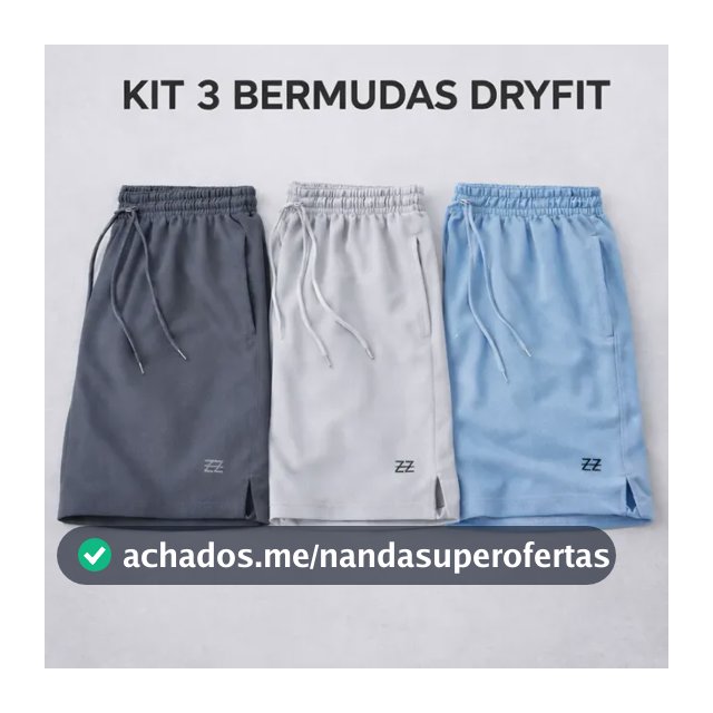 Kit 3 Bermudas Masculinas Dry Fit Academia Shorts Futebol