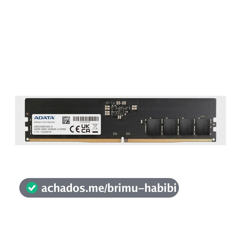 Memória RAM preto 16GB 1 Adata AD5U480016G-S