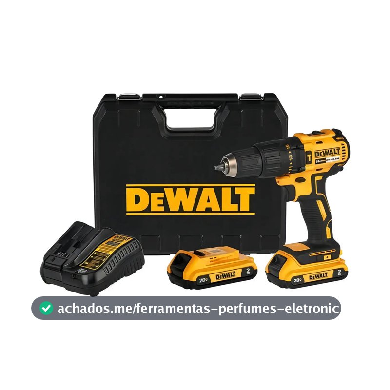 Parafusadeira e Furadeira de Impacto 13mm 20V DEWALT DCD7781D2 Com 2 Baterias, Carregador e Maleta