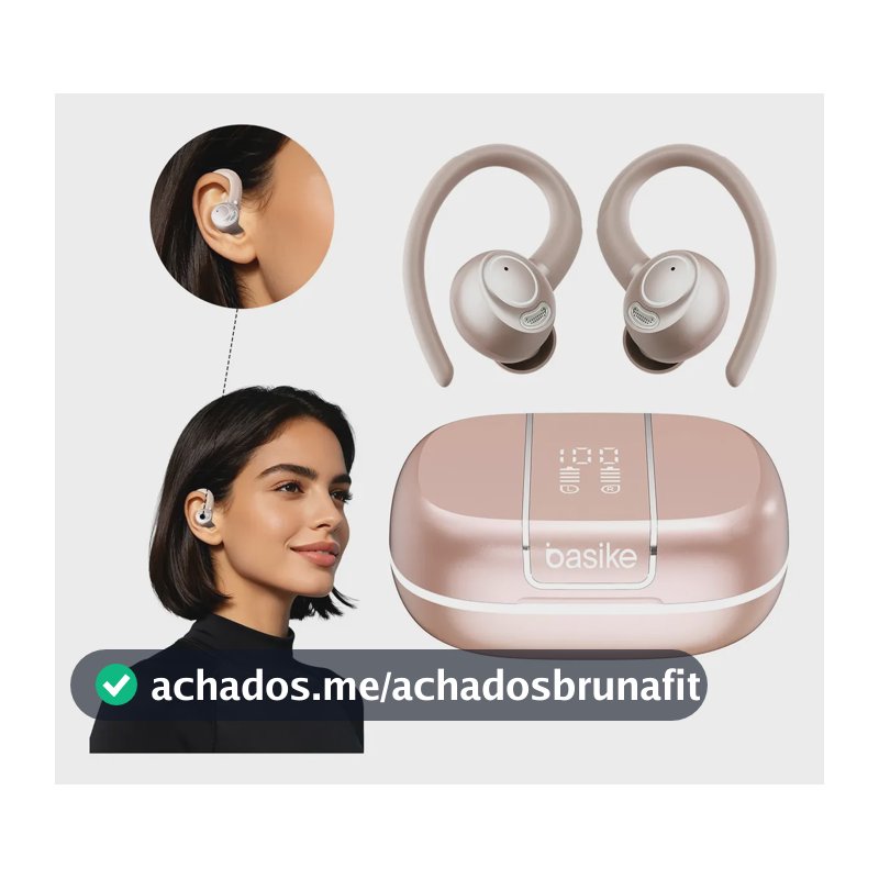 Fone de Ouvido Basike In-Ear Bluetooth 6.0 TWS com Cancelamento de Ruído ENC
