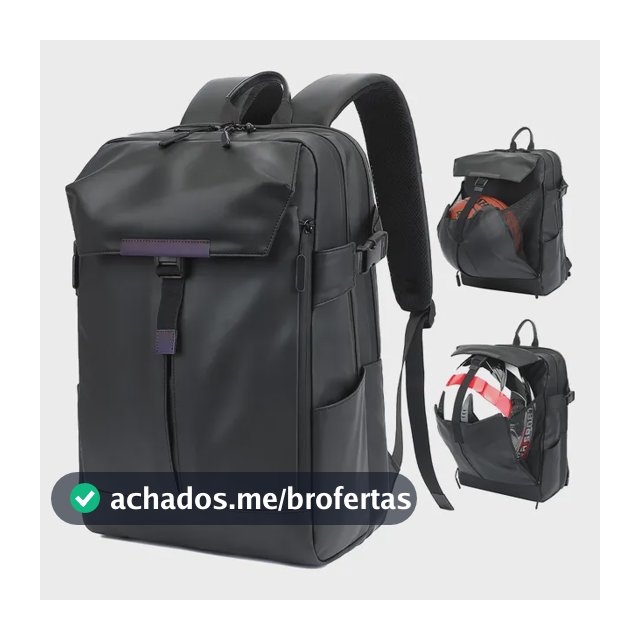 Mochila Notebook Impermeável Escolar Feminina Masculina Preto Couros