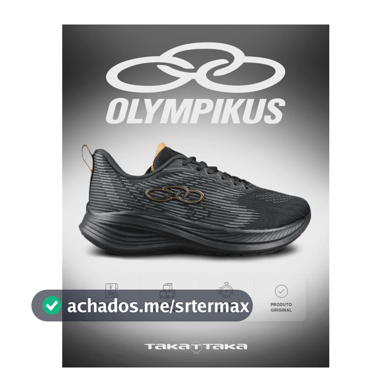 Tênis Olympíkus Masculino Academia Confortável Envio Rápido Preto/dourado 39