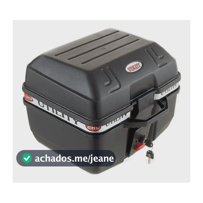 Bauleto Moto 28 Litros Utility Reforçado Com Base Glider Cor Preto