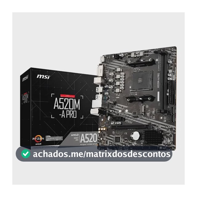 Placa-mãe Msi A520m-a Pro Am4 Matx Ddr4 Preto