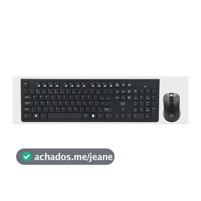 Kit Teclado e Mouse Sem Fio Com Conexão USB 1200 DPI Multi - TC212