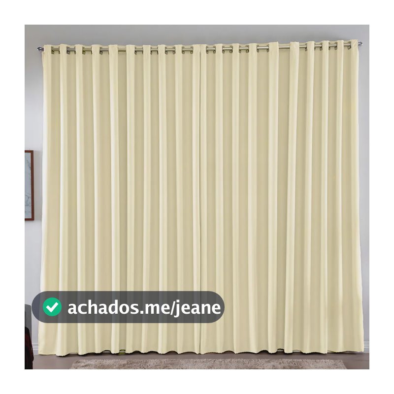 Cortina 4,00x2,80 Metros Blackout Blecaute Palha Corta Luz Em Tecido Grosso Para Quarto E Sala Casa Laura Enxovais