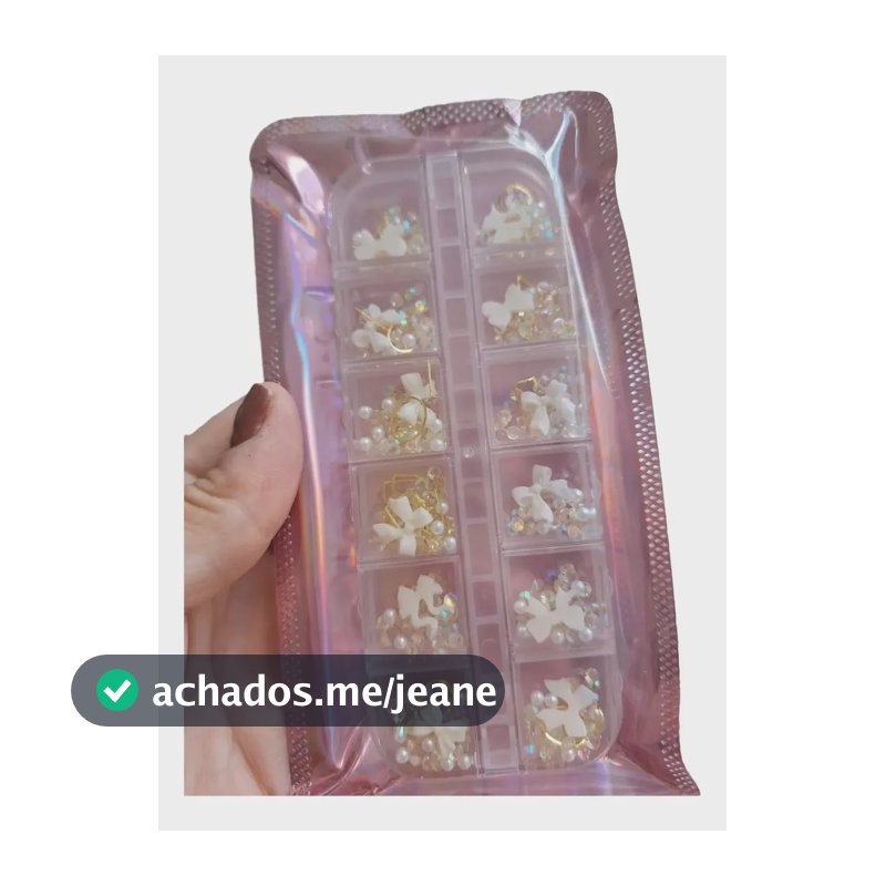Enfeite Decoração Unha Resina Aleatorio Urso Coraçao Gravata